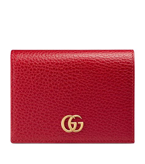 gucci red leather card case|Gucci card holder black friday.